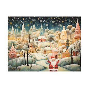 Trademark Fine Art Santa Greetings Canvas Wall Art