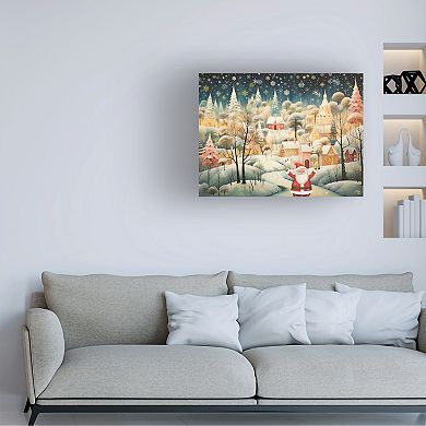 Trademark Fine Art Santa Greetings Canvas Wall Art