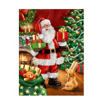 Trademark Fine Art Santa with Sack Canvas Wall Art