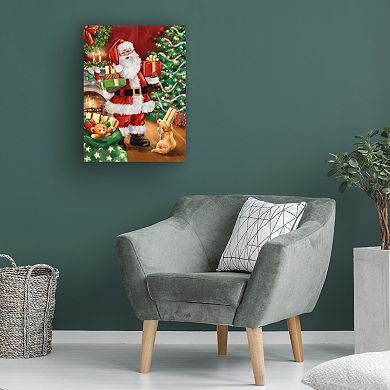 Trademark Fine Art Santa with Sack Canvas Wall Art