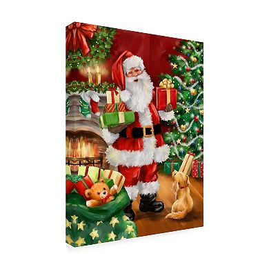 Trademark Fine Art Santa with Sack Canvas Wall Art