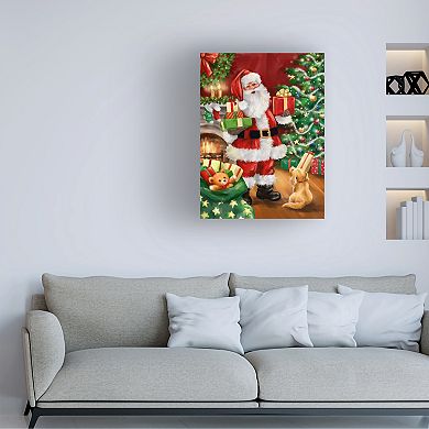 Trademark Fine Art Santa with Sack Canvas Wall Art