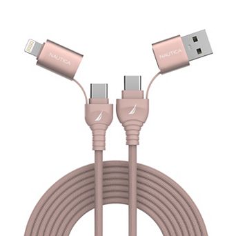 Nautica CB405 4-in-1 100W PD Braided Fast Charging & Data Cable for iPhone, Samsung, Laptop & More