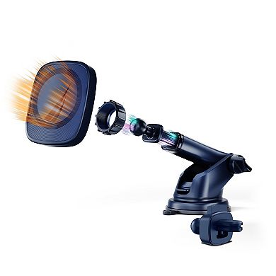 Nautica PH120 Magnetic Phone Holder 3-in-1 Car Mount for Dashboard, Windshield & Vent, Strong Grip