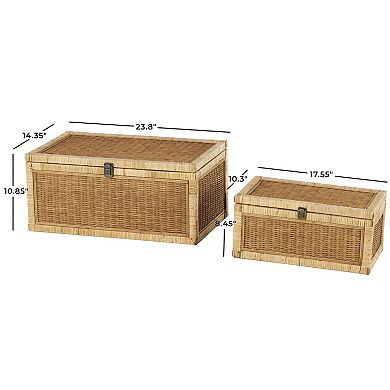 Stella & Eve Handmade Woven Rattan Storage Decorative Box Set
