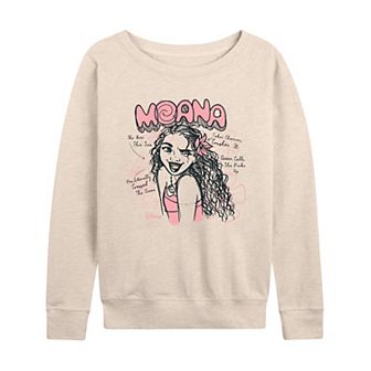 Women's Disney's Moana Sketch French Terry Long Sleeve Tee