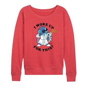 Women's Disney's Lilo & Stitch I Woke Up For This? French Terry Long Sleeve Tee