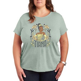 Plus Size Disney Princess Tiana Floral Nouveau Graphic Tee