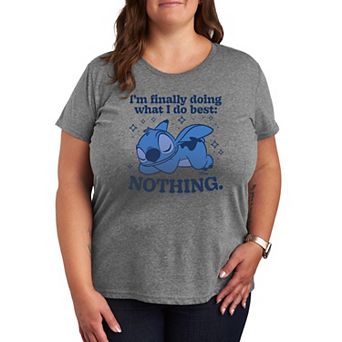 Plus Size Disney's Lilo & Stitch I'm Finally Doing What I Do Best Nothing Graphic Tee