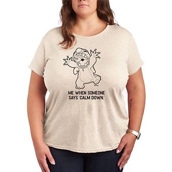 Plus Size Disney's Lilo & Stitch 'Calm Down' Graphic Tee