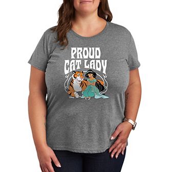 Plus Size Disney's Jasmine Proud Cat Lady Graphic Tee