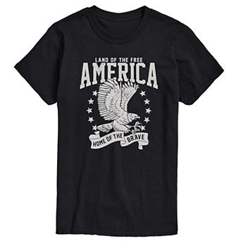 Big & Tall America Land Of The Free Home Of Brave Graphic Tee