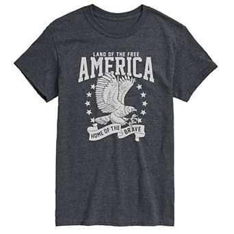 Big & Tall America Land Of The Free Home Of Brave Graphic Tee