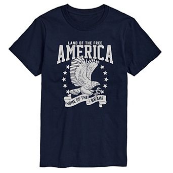 Big & Tall America Land Of The Free Home Of Brave Graphic Tee