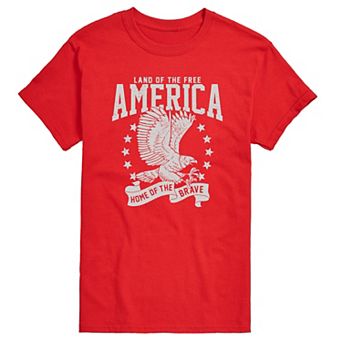 Big & Tall America Land Of The Free Home Of Brave Graphic Tee