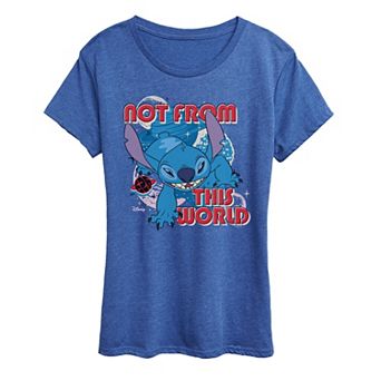Women's Disney's Lilo & Stitch Not From This World Distressed Graphic Tee