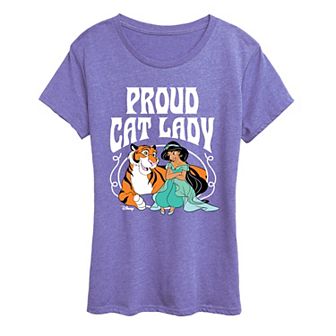Women's Disney's Princess Jasmine Proud Cat Lady Graphic Tee