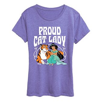 Women's Disney's Princess Jasmine Proud Cat Lady Graphic Tee