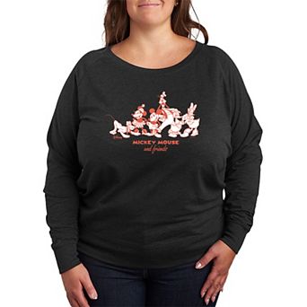 Plus Size Disney's Mickey Mouse & Friends French Terry Long Sleeve Tee