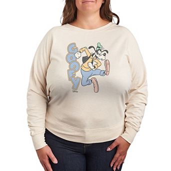Plus Size Disney's Goofy Distressed French Terry Long Sleeve Tee
