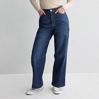 Juniors' SO® Curvy High Rise Baggy Wide Leg Jeans