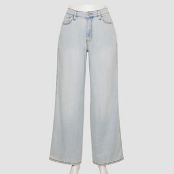 Juniors' SO® High Rise Baggy Wide Leg Jeans