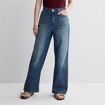 Juniors' SO® Curvy High Rise Baggy Wide Leg Jeans