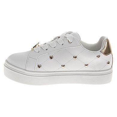 Badgley Mischka Girls Heart Studded Comfort Fit Sneakers