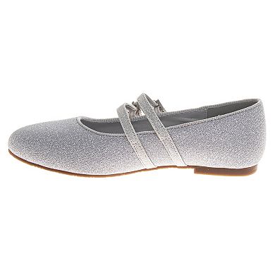 Badgley Mischka Ballerinas Girls' Elegant Ankle Strap Dress Shoes