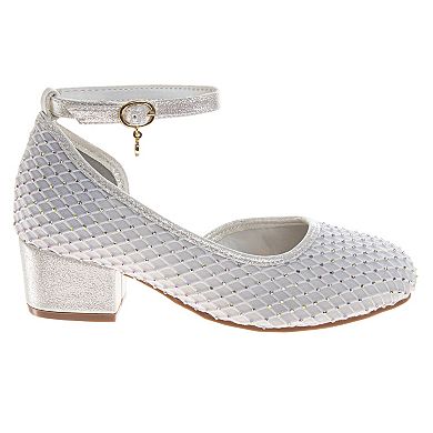 Badgley Mischka Sparkle Block Heel Little Kid Girls Dress Shoes