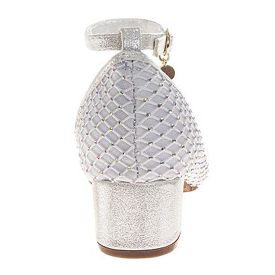 Badgley Mischka Sparkle Block Heel Little Kid Girls Dress Shoes