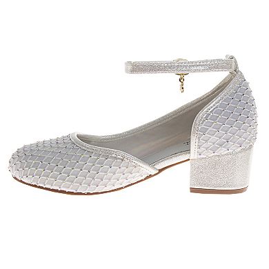 Badgley Mischka Sparkle Block Heel Little Kid Girls Dress Shoes