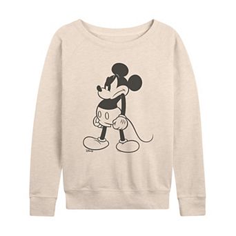 Women's Disney's Mickey Mouse Mad Stand French Terry Long Sleeve Tee