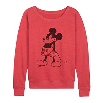 Women's Disney's Mickey Mouse Mad Stand French Terry Long Sleeve Tee