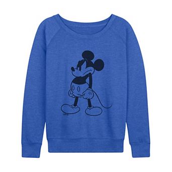 Women's Disney's Mickey Mouse Mad Stand French Terry Long Sleeve Tee