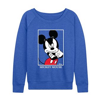 Women's Disney's Mickey Mouse Mad Pose French Terry Long Sleeve Tee