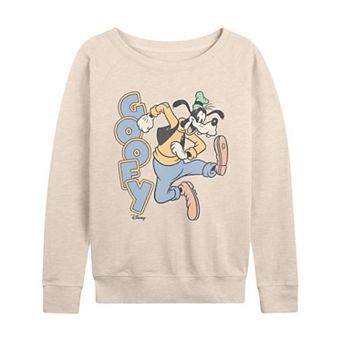 Women's Disney's Goofy Distressed French Terry Long Sleeve Tee