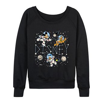 Women's Disney's Mickey Mouse & Friends Celestial Space French Terry Long Sleeve Tee