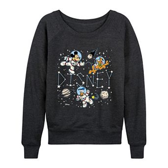 Women's Disney's Mickey Mouse & Friends Celestial Space French Terry Long Sleeve Tee
