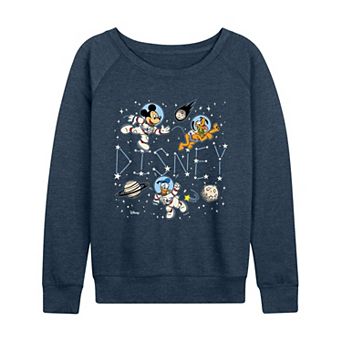 Women's Disney's Mickey Mouse & Friends Celestial Space French Terry Long Sleeve Tee