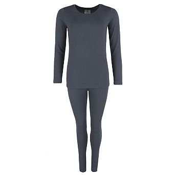 CTM Women's Thermal Underwear Long Sleeve and Pant Set