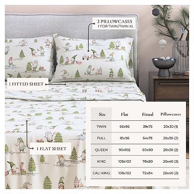 Holiday-Themed Turkish Cotton Flannel Sheet Set