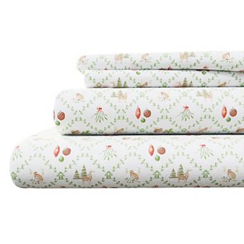 Holiday-Themed Turkish Cotton Flannel Sheet Set