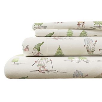 Holiday-Themed Turkish Cotton Flannel Sheet Set