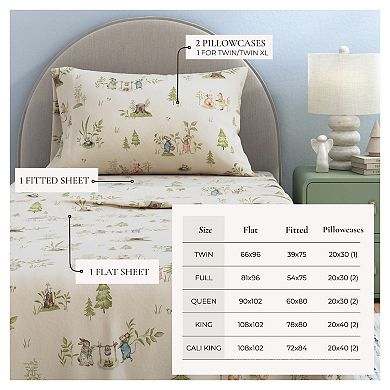 Christmas Print Cotton Flannel Sheet Set