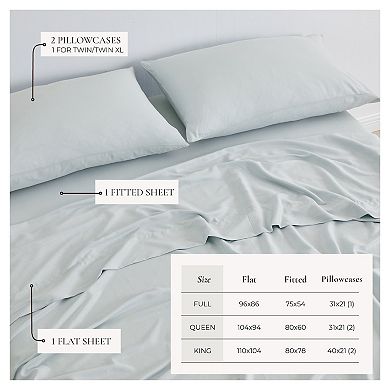 TENCEL™ Lyocell & Linen Blend Soft Sheet Set and Pillowcases