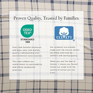 Turkish Cotton Plaid Flannel Sheet Set with Pillowcases