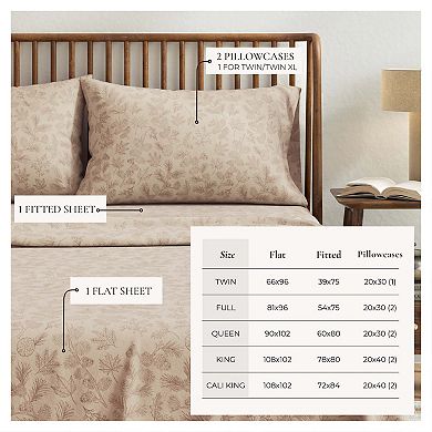 Turkish Cotton Lodge Flannel Sheet Set with Pillowcases