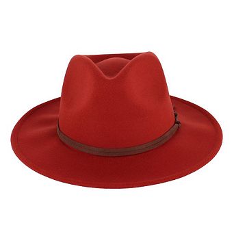 CTM Women's Vegan Felt Fedora with Knotted Hatband