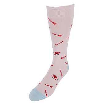 CTM Men's Runing From Cupid's Arrow Novelty Cottn Blend Crew Sock (1 Pair)